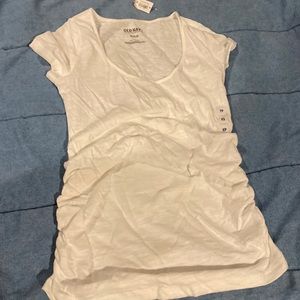 New NWT Old Navy white maternity short sleeve scoop neck tee shirt XS